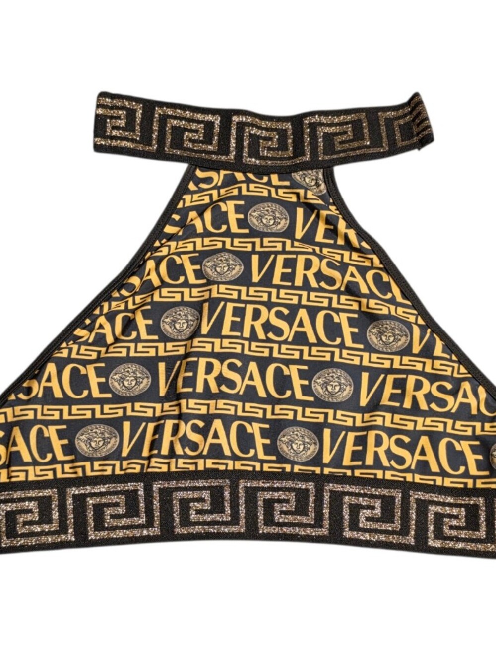 NWT Versace Black & Gold Greca Logo Bikini Thong Set Size XL - Picture 8 of 16